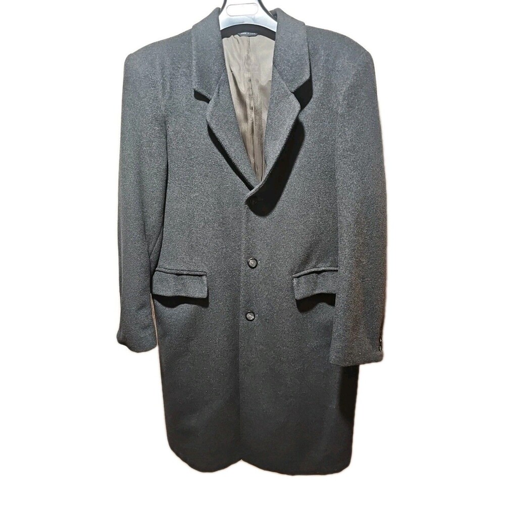 Vtg Brigantine Wool Overcoat Men's 42  USA Made Chesterfield Topcoat
